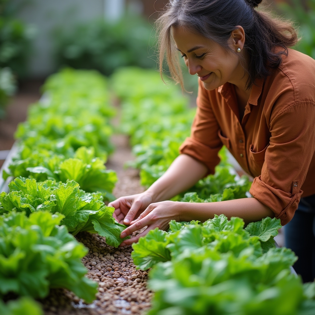 Bancal de cultivo en un sistema de acuaponía